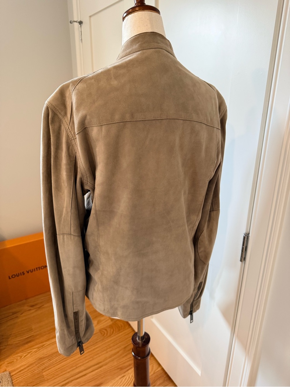 Burberry Taupe Suede Button-Front Jacket - Picture 6 of 16